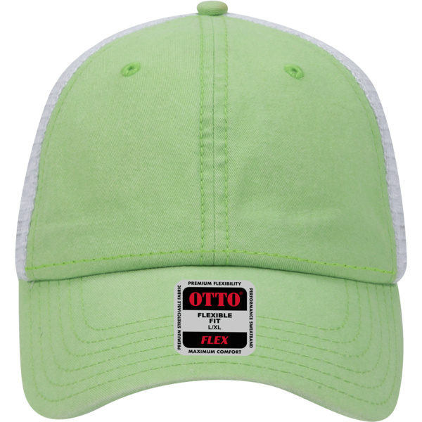 OTTO CAP "OTTO FLEX" 6 Panel Low Profile Mesh Back Trucker Hat Thumbnail
