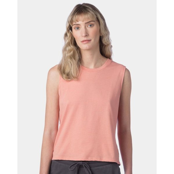 Women's Cotton Jersey CVC Go-To Crop Muscle Tank Thumbnail