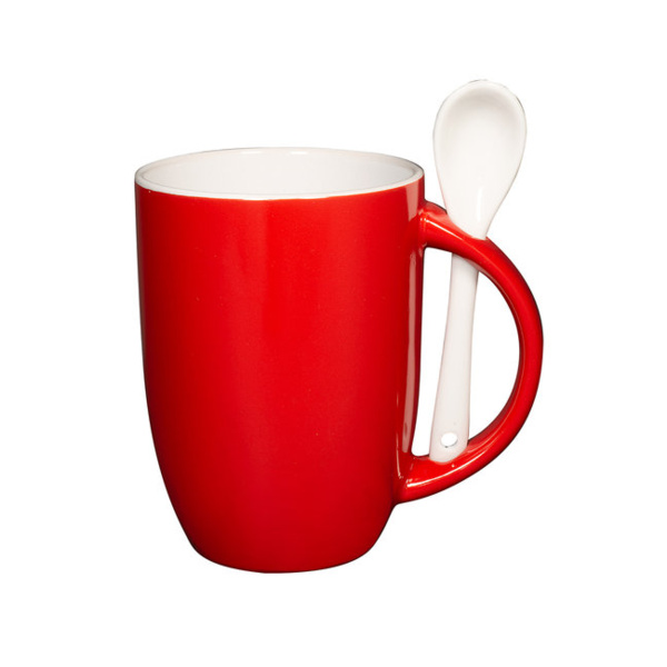 12oz Dapper Ceramic Mug With Spoon Thumbnail
