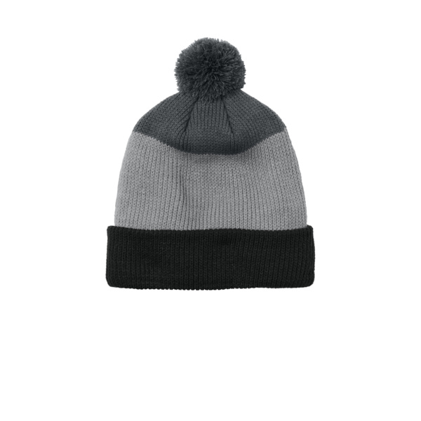Cozy Striped Pom Beanie Thumbnail
