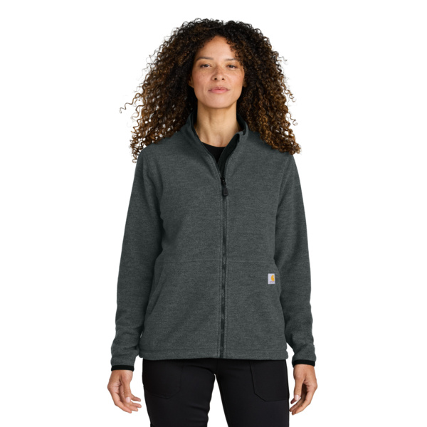 Women's Textured Full Zip Fleece Jacket Thumbnail