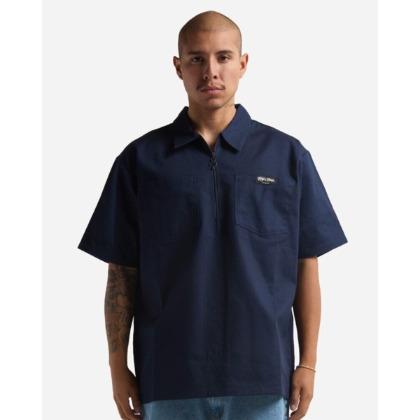 Unisex Quarter-Zip Short Sleeve Work Shirt Thumbnail