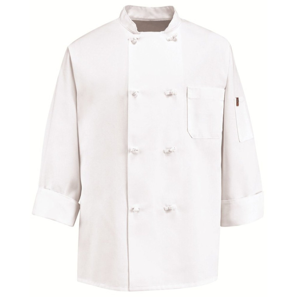 Eight Knot Button Chef Coat with Thermometer Pocket Thumbnail
