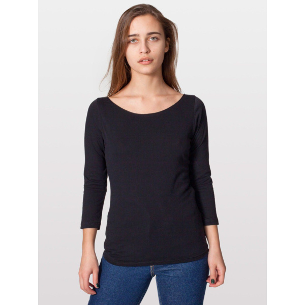 6344 Sheer Jersey 3/4 Sleeve Boat Neck Thumbnail