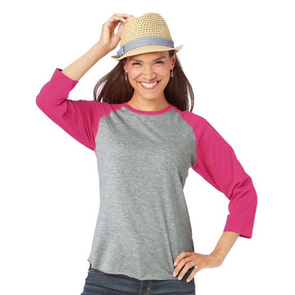 Women's Baseball Fine Jersey Three-Quarter Sleeve Tee Thumbnail