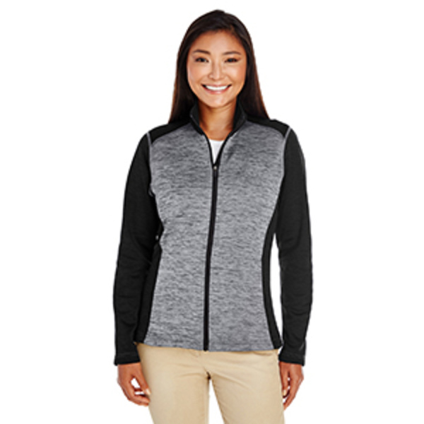 Ladies' Newbury Colorblock Mélange Fleece Full-Zip Thumbnail