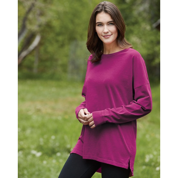 Garment-Dyed Drop-Shoulder Long Sleeve T-Shirt Thumbnail