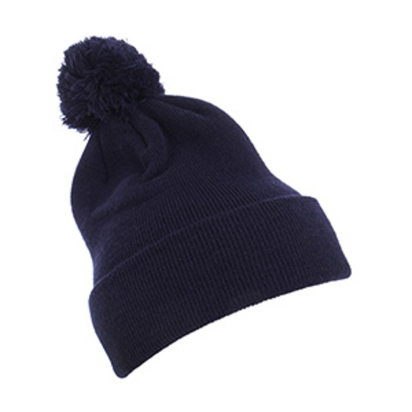 Cuffed Knit Beanie with Pom Pom Thumbnail
