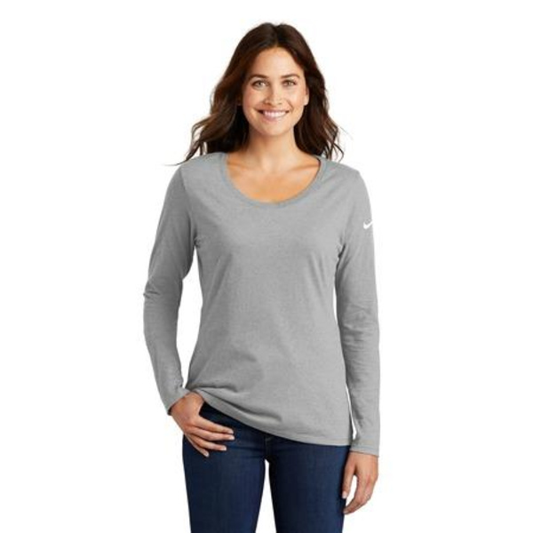 Ladies Core Cotton Long Sleeve Scoop Neck Tee Thumbnail