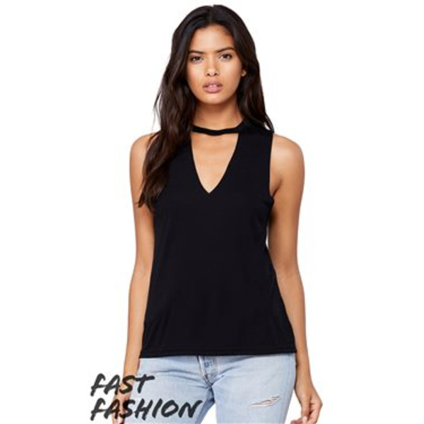 FWD Fashion Women's Flowy Cut Neck Tank Thumbnail