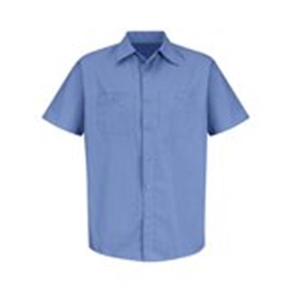 Men's Tall Industrial Stripe Short Sleeve Work Shirt Thumbnail