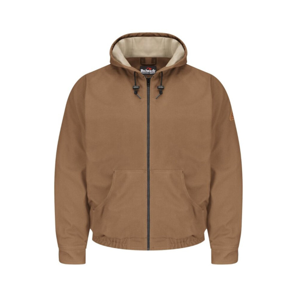 Men's Tall Brown Duck Hooded Jacket - EXCEL FR® ComforTouch Thumbnail