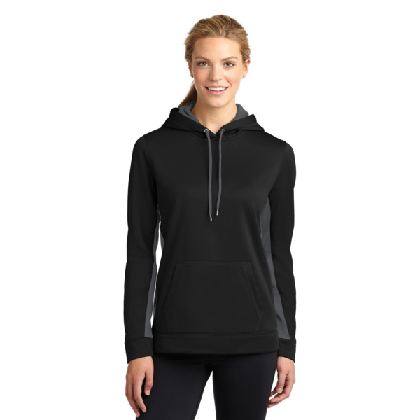 Ladies Sport Wick ® Fleece Colorblock Hooded Pullover Thumbnail